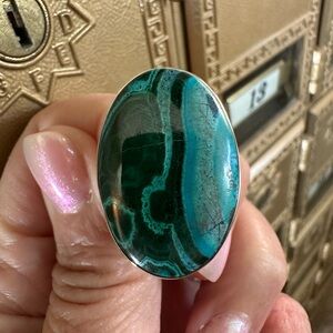 Malachite & Azurite Sterling Silver Statement Ring